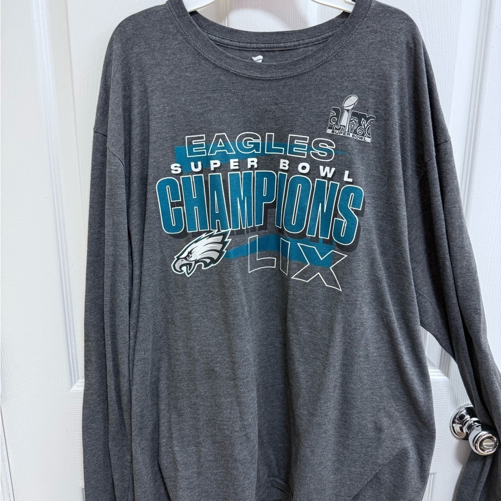 Gray Eagles Super Bowl LIX Champions Shirt, Size XXL